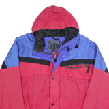 MOUNTAIN GOAT Mens Red & Blue Outdoor Jacket L Polyester Blend Zip Hooded Plain