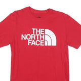 THE NORTH FACE Mens Red Cotton Blend T-Shirt S Short Sleeve Crew Neck Logo