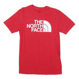 THE NORTH FACE Mens Red Cotton Blend T-Shirt S Short Sleeve Crew Neck Logo