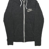 NIKE Womens Black Grey Zip Up Hoodie S Lightweight Cotton Blend