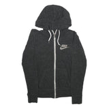 NIKE Womens Black Grey Zip Up Hoodie S Lightweight Cotton Blend