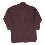 MOI Womens Maroon Burgundy Classic Jacket M Cotton Blend Plain Button Closure