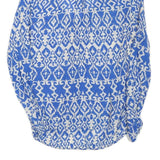 ZARA Womens Blue & White Printed Shirt Long Sleeve Collared S Lightweight