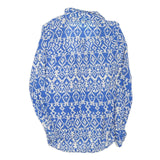 ZARA Womens Blue & White Printed Shirt Long Sleeve Collared S Lightweight