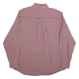 CHAPS Mens Red & Blue Check Shirt XL Button Down Collar Long Sleeve Classic Fit