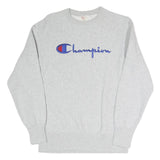 CHAMPION REVERSE WEAVE Mens Grey Crew Neck L Sweatshirt Cotton Blend Pullover