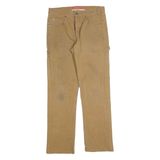 DICKIES Mens Cotton Blend Beige Regular Fit Straight Leg Trousers W30 L30