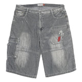 YELLOW BUCKET KING Mens Grey Cargo Shorts 3XL W38 Cotton Blend Casual