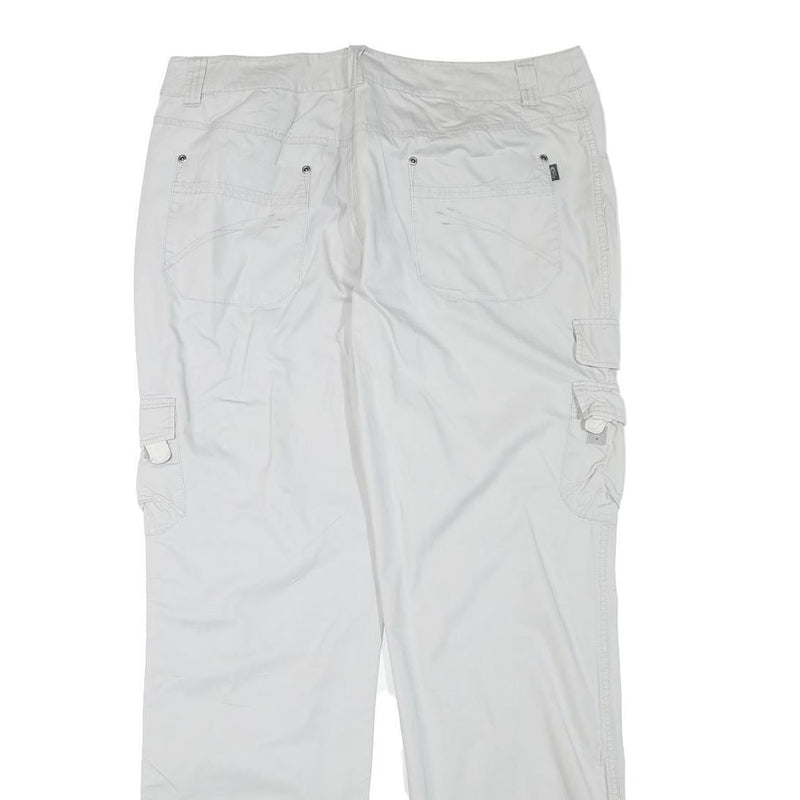 DRIVER Mens Cotton Blend Regular Light Grey Cargo Trousers W36 L33 Casual