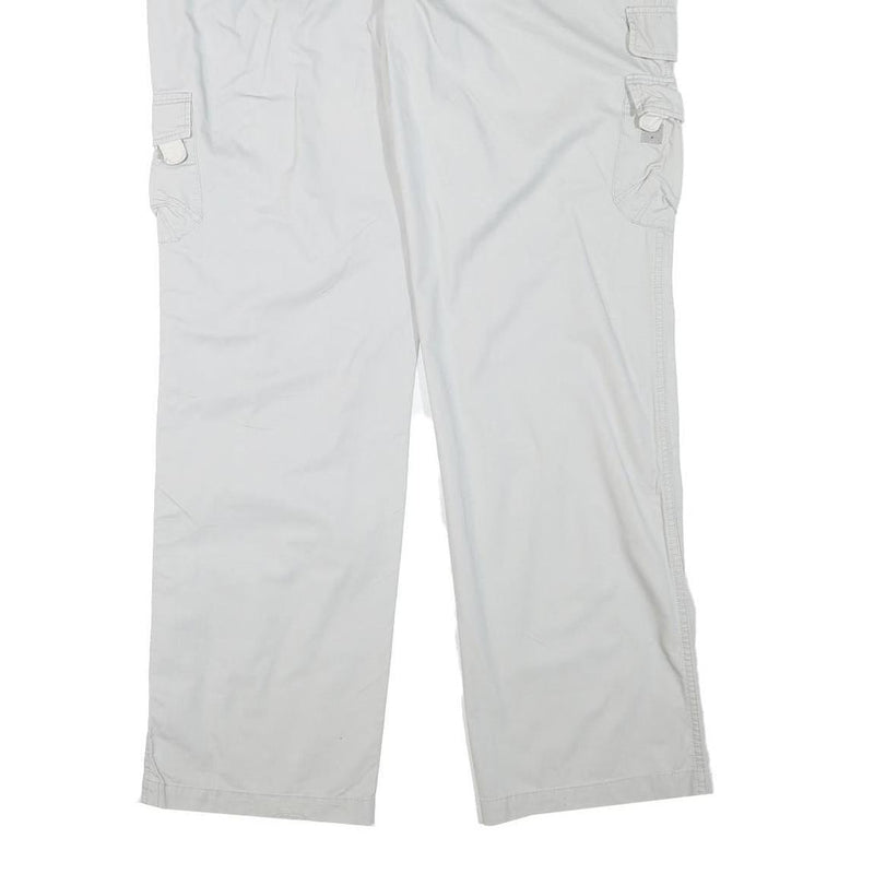 DRIVER Mens Cotton Blend Regular Light Grey Cargo Trousers W36 L33 Casual