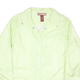 TUDER COURT Womens Pale Green Nylon Button Jacket L Lightweight Plain