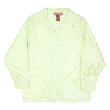 TUDER COURT Womens Pale Green Nylon Button Jacket L Lightweight Plain
