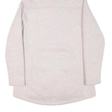 NEW BALANCE Womens Cream Hooded Zip Jacket L Polyester Blend Plain Lightweight