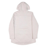 NEW BALANCE Womens Cream Hooded Zip Jacket L Polyester Blend Plain Lightweight