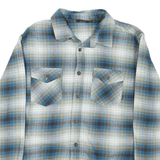 VANS Mens Blue & Beige Checked Cotton Shirt S Casual Button-Up Long Sleeve