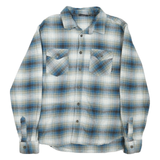 VANS Mens Blue & Beige Checked Cotton Shirt S Casual Button-Up Long Sleeve
