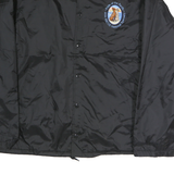 AUBURN Mens Black Button Jacket L Polyester Blend Plain Lightweight Coach