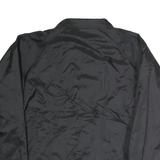 AUBURN Mens Black Button Jacket L Polyester Blend Plain Lightweight Coach