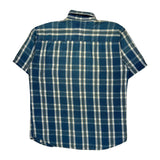 Dickies Checked Short Sleeve Shirt - Large Blue Cotton