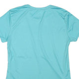 NIKE Womens Blue Kiss My Race Graphic T-Shirt M Short Sleeve Crew Neck