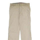 TOM TAILOR Mens Cotton Beige Regular Fit Straight Trousers W33 L34 Casual