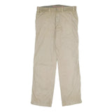 TOM TAILOR Mens Cotton Beige Regular Fit Straight Trousers W33 L34 Casual