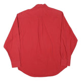 TOMMY HILFIGER Mens Red Cotton Blend Shirt L Button Down Classic Fit Casual