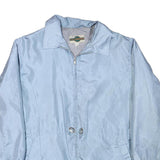 OUT BROOK Mens Blue Casual Jacket L Polyester Blend Plain Zip Comfortable Long