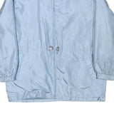 OUT BROOK Mens Blue Casual Jacket L Polyester Blend Plain Zip Comfortable Long