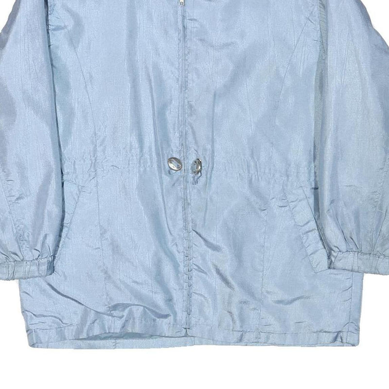 OUT BROOK Mens Blue Casual Jacket L Polyester Blend Plain Zip Comfortable Long