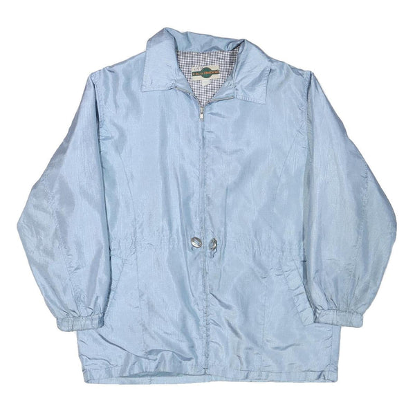 OUT BROOK Mens Blue Casual Jacket L Polyester Blend Plain Zip Comfortable Long