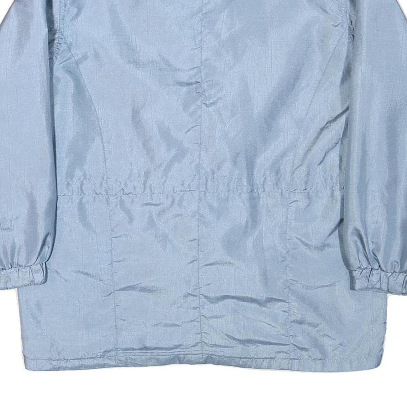 OUT BROOK Mens Blue Casual Jacket L Polyester Blend Plain Zip Comfortable Long