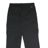 DICKIES Mens Polyester Blend Black Regular Cargo Trousers W34 L30 Utility
