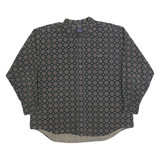 ARROW Mens Black Floral Pattern Cotton Shirt 2XL Long Sleeve Casual Button