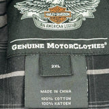 Harley Davidson Checked Shirt - 2XL Gray Cotton