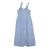 TEDDYS Womens Blue Denim Button Front Maxi Dress Sleeveless S Summer Casual