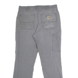 CARHARTT Mens Cotton Blend Grey Relaxed Straight Trousers W32 L32 Workwear
