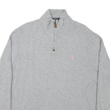 POLO RALPH LAUREN Womens Grey Plain Pullover Crew Neck Basic Knit XL Cotton