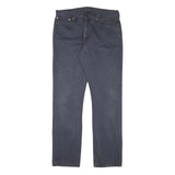 LEVI'S Mens Cotton Blend Blue Regular Straight Trousers W35 L33 Classic Zip