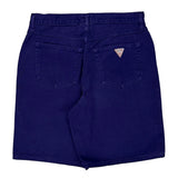 Made In USa Guess Denim Shorts - 32W UK 12 Purple Cotton