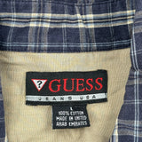 Guess Checked Shirt - Large Blue Cotton