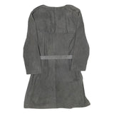 COS Womens Grey Suede Button Jacket UK 10 Classic Belted Lightweight