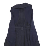 PATRIZIA PEPE Womens Navy & Black Wool Blend Button Jacket XS