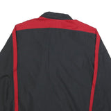 NIKE Mens Black & Red Jacket L Polyester Zip Sportswear Windbreaker
