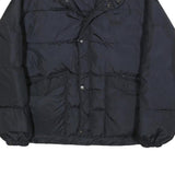BIG STAR Mens Black Classic Jacket L Polyester Plain Zip Comfortable Warm