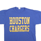 RUSSELL ATHLETIC Mens Blue Houston Chargers Graphic T-Shirt M Short Sleeve Crew