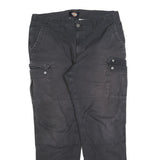 DICKIES Mens Cotton Blend Black Regular Fit Straight Leg Trousers W36 L30