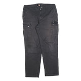 DICKIES Mens Cotton Blend Black Regular Fit Straight Leg Trousers W36 L30