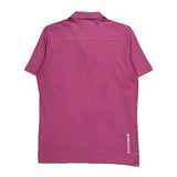 Puma Striped Polo Shirt - Medium Pink Cotton