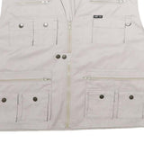 ARMY TEX Mens White Polyester Blend Utility Jacket 3XL Zip Sleeveless Workwear